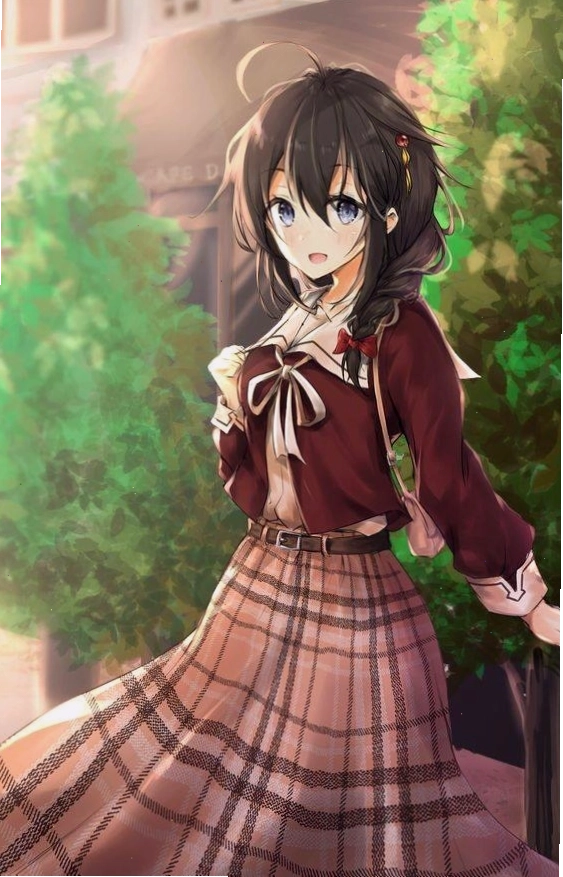 Nữ sinh anime xinh xắn với nét ngây thơ