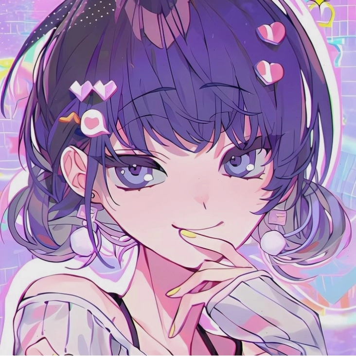 Pfp anime girl với mái tóc dài và trang phục thời trang