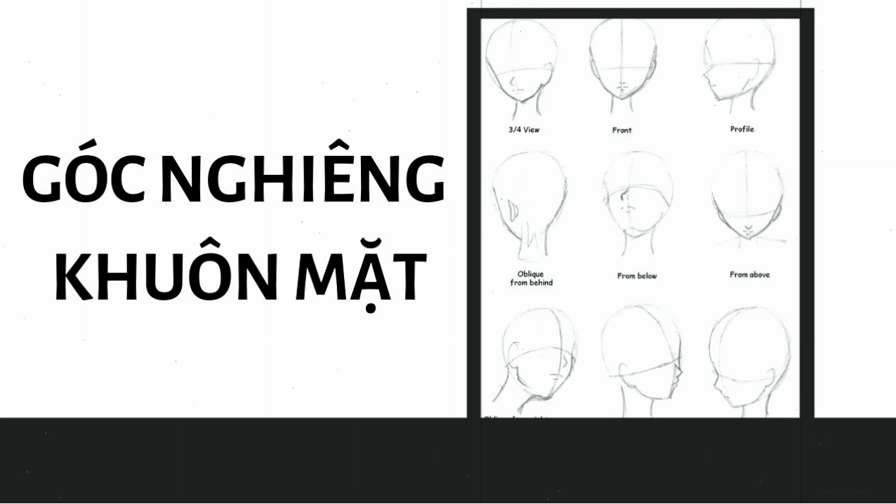 Phác thảo khuôn mặt anime nữ với các tỉ lệ cơ bản