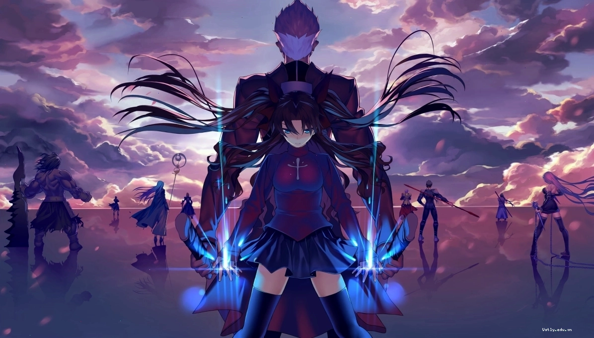 Poster chính thức của anime Fate Stay Night với sự xuất hiện của Saber và Shirou