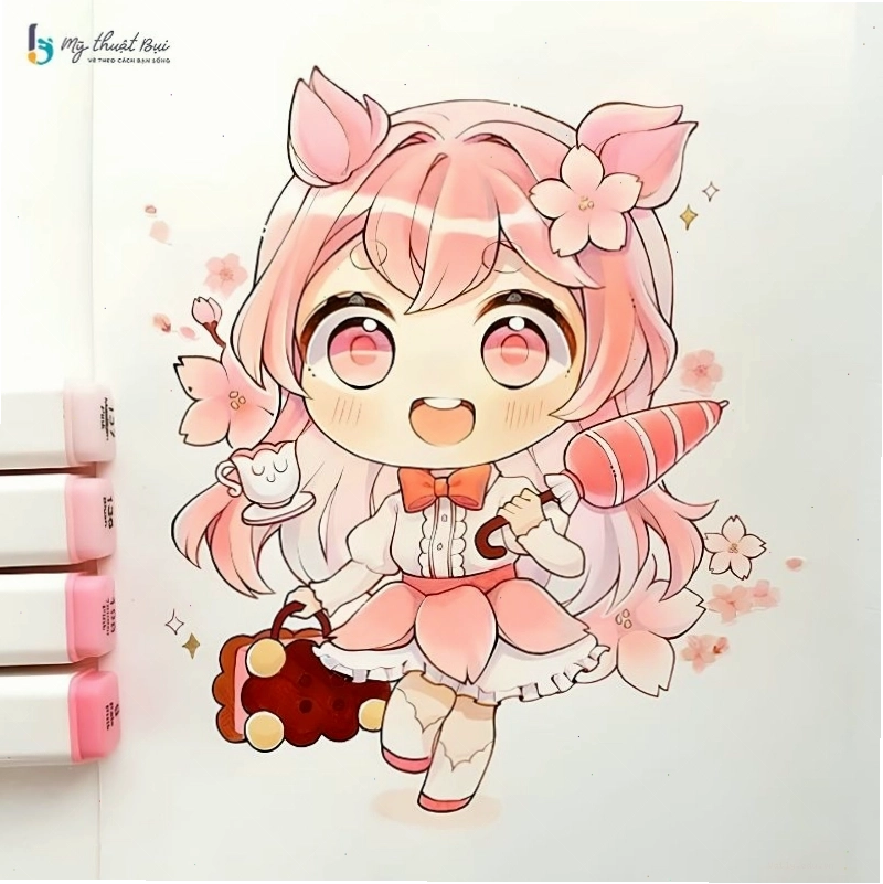 Thêm chi tiết tóc và trang phục cho nhân vật chibi