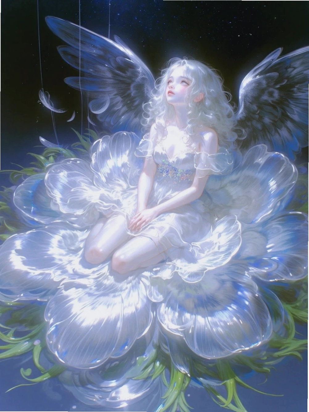 Thiên thần anime cầm theo cây trượng phép thuật