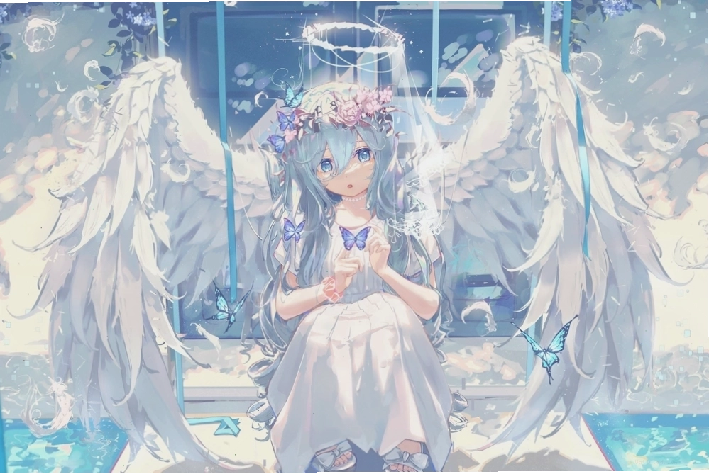 Thiên thần anime theo phong cách chibi dễ thương