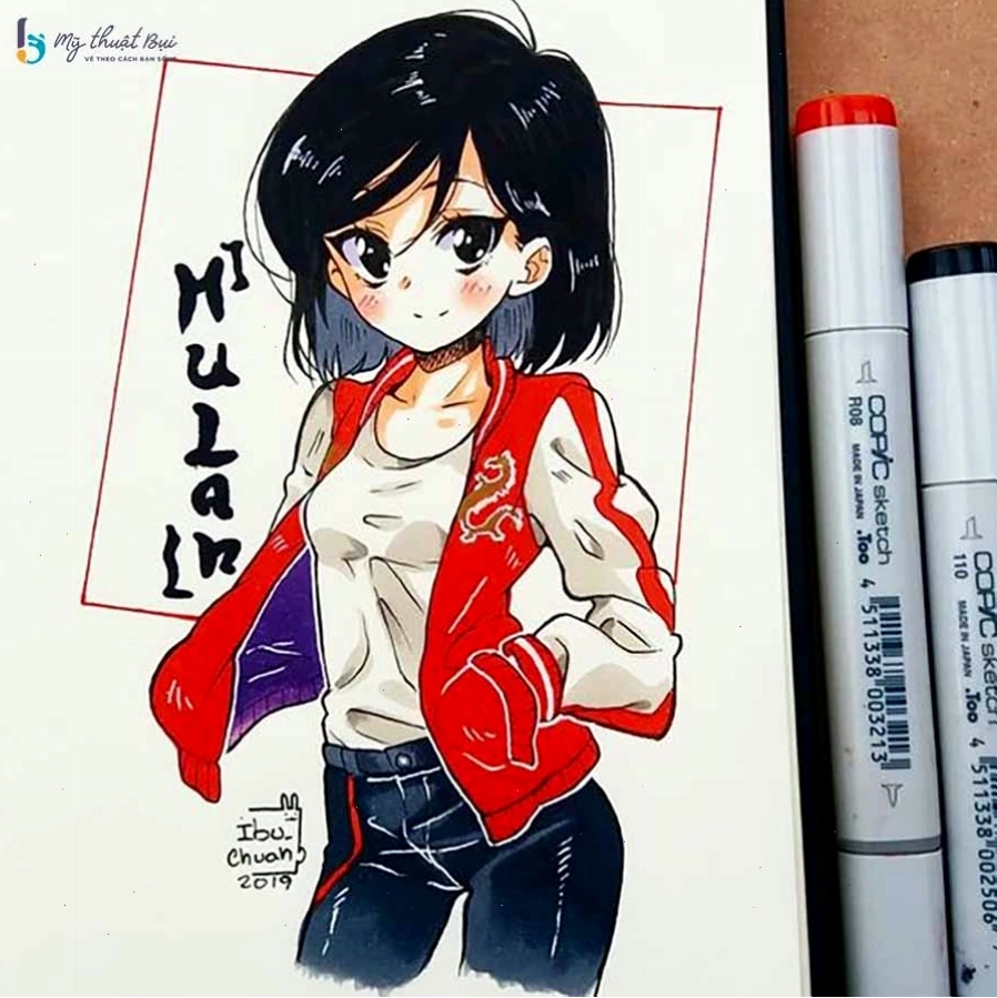 Tranh vẽ anime nữ đẹp với phong cách dễ thương