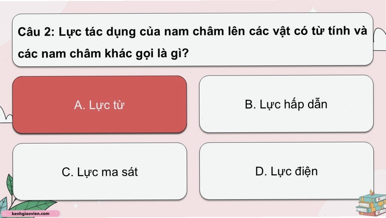 Trò chơi khởi động Bài 19 KHTN 7: Tác dụng của nam châm