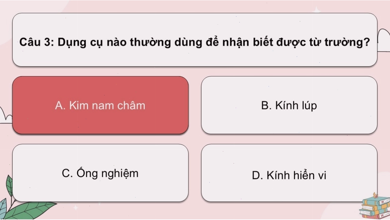 Trò chơi khởi động Bài 19 KHTN 7: Từ trường - Nam châm