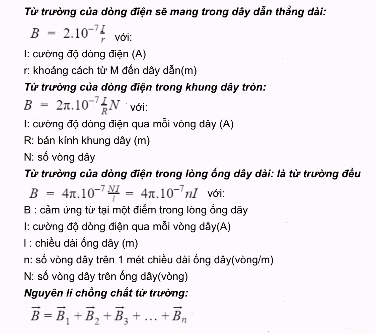 Từ trường của dòng điện và các ứng dụng