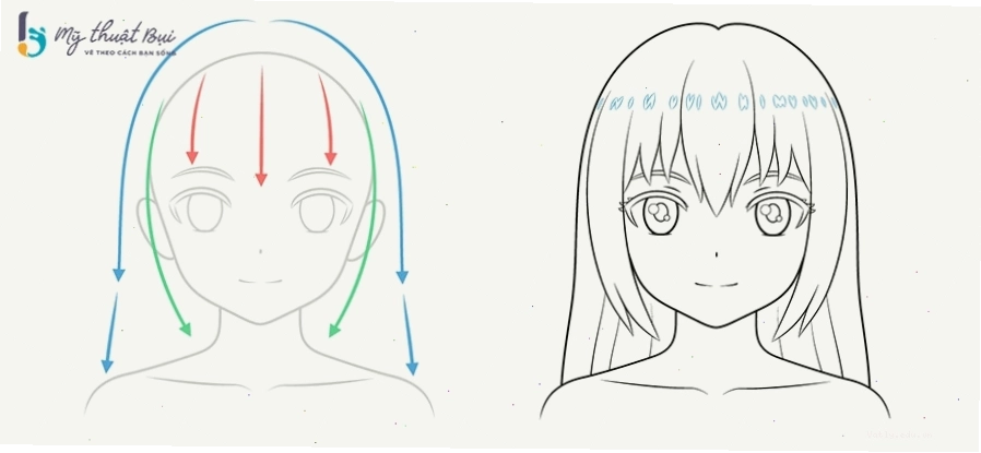 Vẽ chi tiết khuôn mặt nam anime