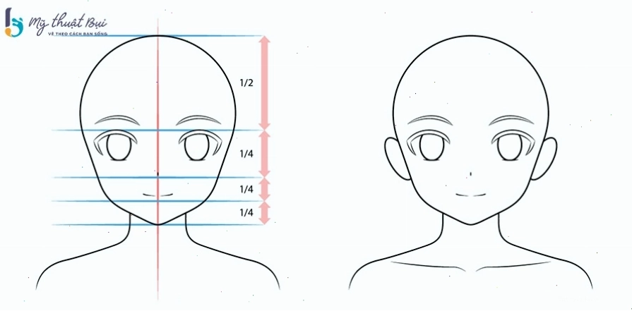 Vẽ mắt và lông mày cho nhân vật anime nữ