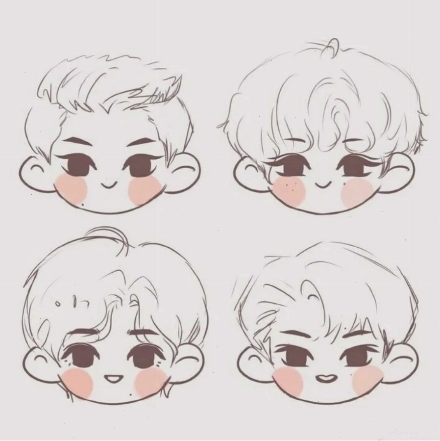 Vẽ tóc anime nữ chibi với hai bím tóc đáng yêu
