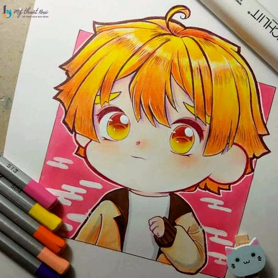 Ví dụ về tranh vẽ chibi anime dễ thương