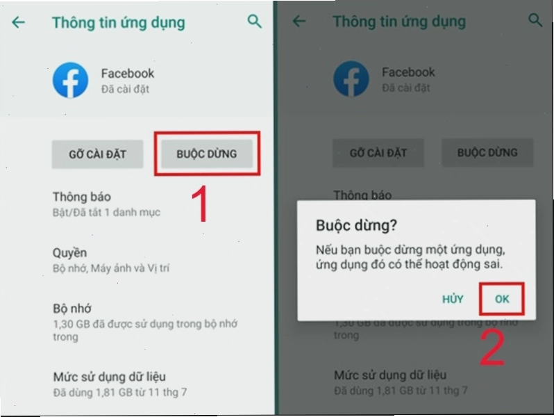 Sử dụng tính năng buộc dừng ứng dụng trên Android