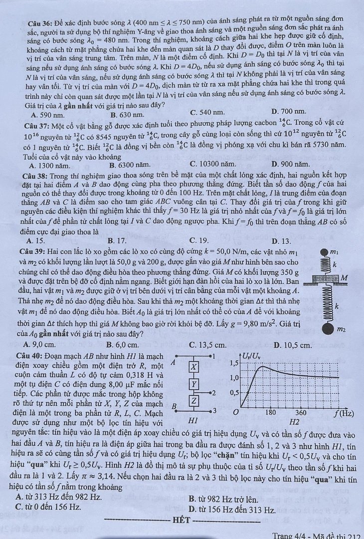 đề thi THPT QUỐC GIA MÔN VẬT LÝ 2024 4
